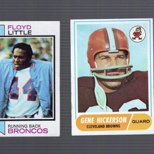 1973 FLOYD LITTLE+1968 GENE HICKERSON FOOTBALL CARDS      HOF     NICE CONDITION