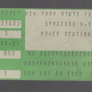 POWERSTATION USED TICKET STUB FROM 1985 SYRACUSE, NY CONCERT       ROBERT PALMER