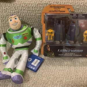 BUZZ LIGHTYEAR LOT OF 2 TOYS       HYPERSPEED SERIES IN PACKAGE+PLUSH DOLL W/TAG
