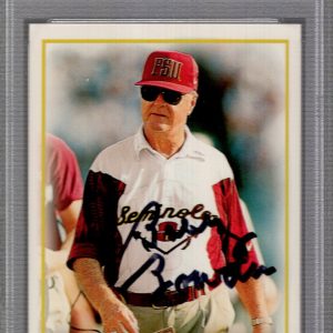BOBBY BOWDEN HAND SIGNED 1997 FOOTBALL CARD   FLORIDA STATE COACH    PSA SLABBED