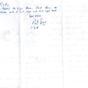 PAT DAY HAND SIGNED+HAND WRITTEN NOTE+COA        HALL OF FAME HORSE JOCKEY