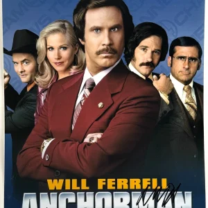 Will Ferrell Signed Anchorman The Legend of Ron Burgundy 12x18 Poster Photo ACOA