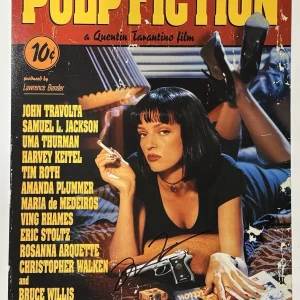Quentin Tarantino Signed PULP FICTION Movie Poster 12x18 Photo Autograph BAS COA