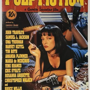 Quentin Tarantino Signed PULP FICTION Movie Poster 12x18 Photo Autograph BAS COA