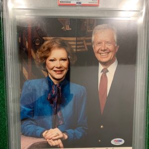 JIMMY CARTER + ROSALYNN CARTER SIGNED 8x10 PHOTO      BOTH SIGNED    PSA SLABBED