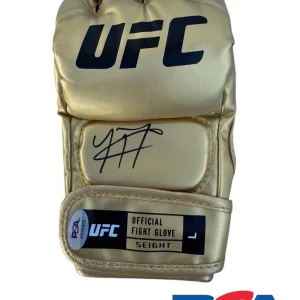 Tagir Ulanbekov Signed Autographed UFC 311 Gold Fight Glove PSA/DNA AUTO Russia