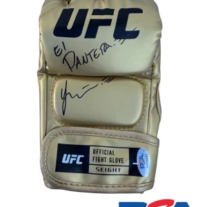Yair Rodriguez Signed Autographed UFC Fight Gold Glove PSA/DNA AUTO “El PANTERA”