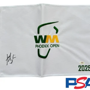Akshay Bhatia Signed Autographed 2025 Waste Management Phoenix Open Pin Flag PSA