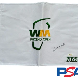 Si Woo Kim Signed Autographed 2025 Waste Management WM Phoenix Open Pin Flag PSA