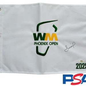 Sahith Theegala Signed Auto 2025 Waste Management WM Phoenix Open Pin Flag PSA