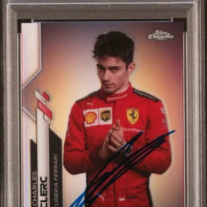 2020 Topps Chrome F1 #4 Charles Leclerc Refractor Rookie Auto Psa MINT 9/GEM 10
