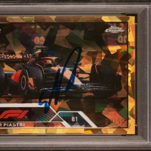 2023 Topps Chrome F1 #113 Oscar Piastri Gold Rookie Auto /50 Psa MINT 9/10 RC