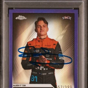 2023 Topps Chrome F1 #40 Oscar Piastri Purple Rookie Auto /399 Psa MINT 9/10 RC