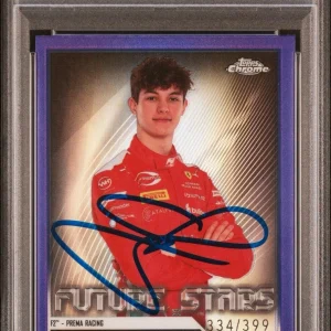 2023 Topps Chrome F1 #71 Oliver Bearman Purple Rookie Auto /399 Psa 8/GEM MT 10