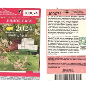 2024 Augusta Masters Ticket Stub Pass Scottie Scheffler 2nd Masters Win RARE PGA