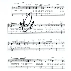Verdine White Earth Wind & Fire Signed After The Love Has Gone Sheet Music ACOA