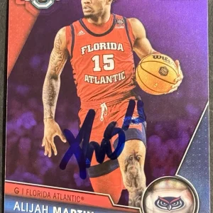 Alijah Martin Signed 2024 Bowman Chrome U Rookie Card Purple Beckett COA Gators