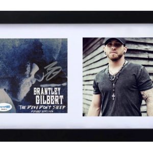 Brantley Gilbert Signed Autograph The Devil Don't Sleep CD Cover Framed ACOA COA