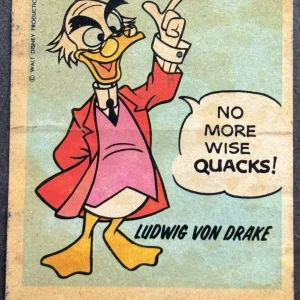 1971 Disney Peel Off Stickers Wonder Bread Ludwig Von Drake