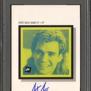 1990-1991 Nike Poster Cards #937 Andre Agassi Square Signed PSA GEM MINT 10 AUTO