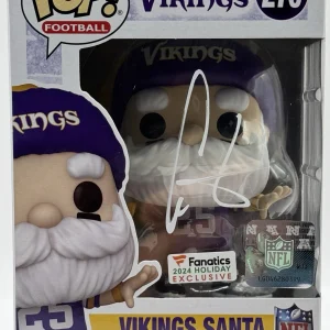 Cris Carter Signed Autographed Minnesota Vikings Santa Funko Pop JSA COA