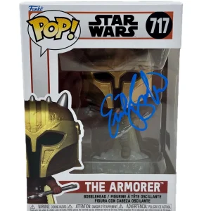 Emily Swallow Star Wars Signed Mandalorian The Armorer Funko Pop 717 Beckett COA