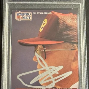 Joe Gibbs Signed Autographed 1991 Pro Set Football Card PSA/DNA Slabbed Redskins