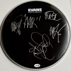 All American Rejects Signed 12” Inch Drumhead JSA COA All 4 Band Members Rare
