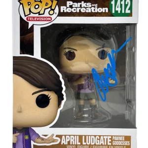 Aubrey Plaza Signed Parks and Recreation April Ludgate Funko Pop Autograph BAS