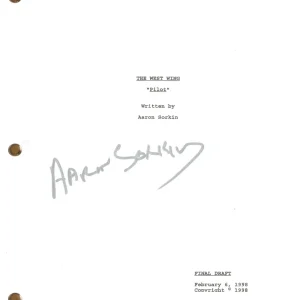 Aaron Sorkin THE WEST WING Signed Autograph Pilot Script Screenplay Beckett COA