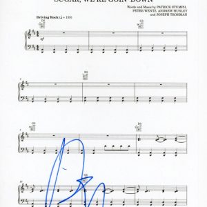 Pete Wentz Fall Out Boy Signed Autograph Sugar, We’re Goin Down Sheet Music ACOA