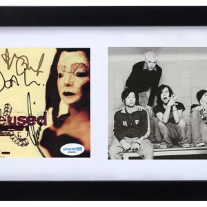 The Used Band Signed Self Titled (2002) CD Cover Framed Bert McCracken x4 ACOA