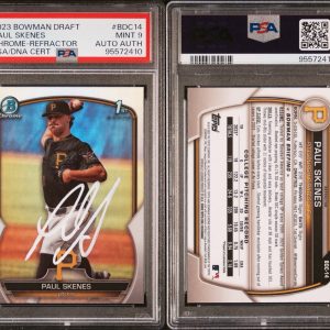 Paul Skenes Autographed Signed 2023 Bowman Draft 1st Chrome Auto Refractor PSA 9
