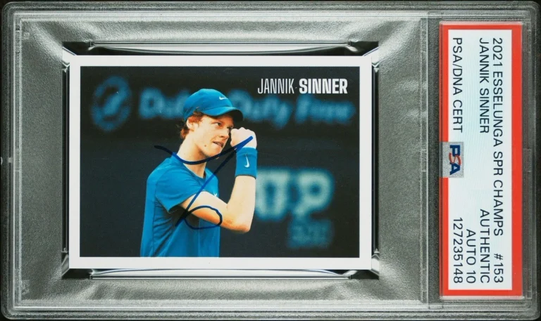 2021 Esselunga Super Champs #153 Jannik Sinner Tennis Rookie PSA GEM AUTO 10 RC