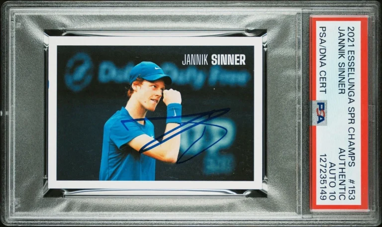2021 Esselunga Super Champs #153 Jannik Sinner Tennis Rookie PSA GEM AUTO 10 RC