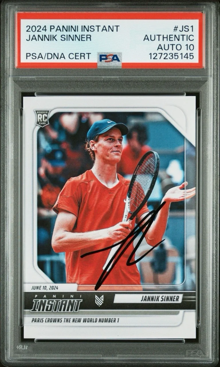 2024 Panini Instant #JS-1 Jannik Sinner Tennis World No. 1 Rookie PSA AUTO 10 RC