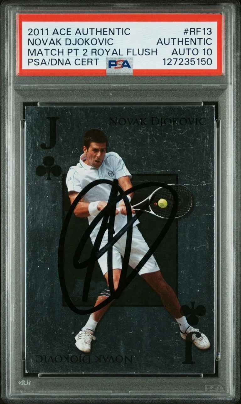 2011 Ace Authentic #RF13 Novak Djokovic Match Point 2 Royal Flush PSA AUTO 10