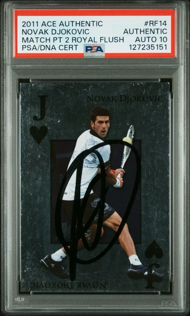 2011 Ace Authentic #RF14 Novak Djokovic Match Point 2 Royal Flush PSA AUTO 10