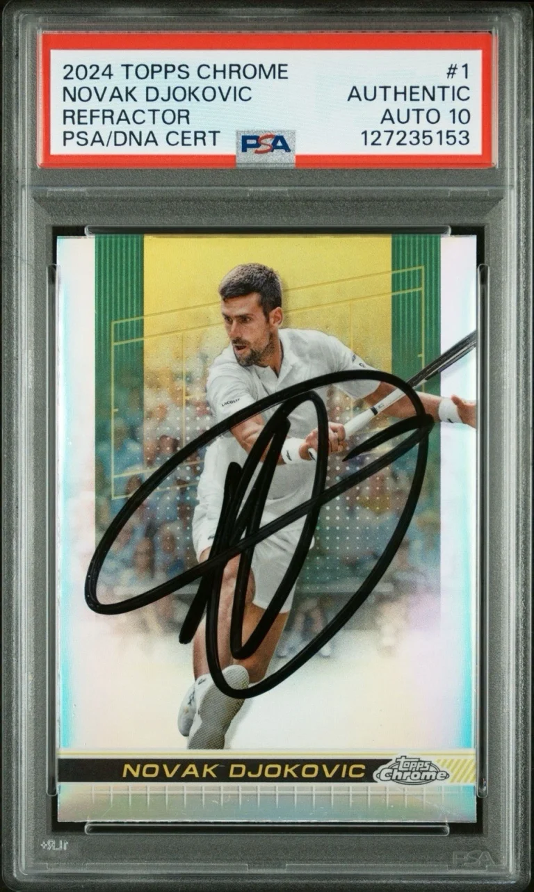 2024 Topps Chrome Tennis #1 Novak Djokovic Signed Refractor PSA GEM MT AUTO 10