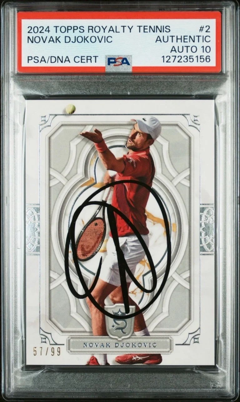 2024 Topps Royalty Tennis #2 Novak Djokovic Signed Card /99 PSA GEM MT AUTO 10