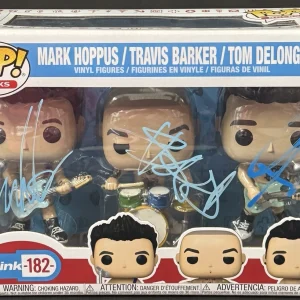 Tom Delong Mark Hoppus Travis Barker Signed Blink 182 Funko Pop JSA COA All 3