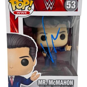 Vince McMahon Signed Autograph WWE Funko Pop Mr. McMahon #53 Figure ACOA COA
