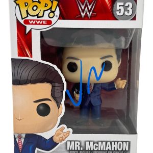 Vince McMahon Signed Autograph WWE Funko Pop Mr. McMahon #53 Figure ACOA COA