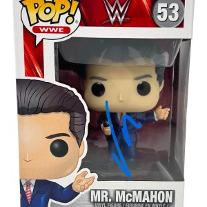 Vince McMahon Signed Autograph WWE Funko Pop Mr. McMahon #53 Figure ACOA COA