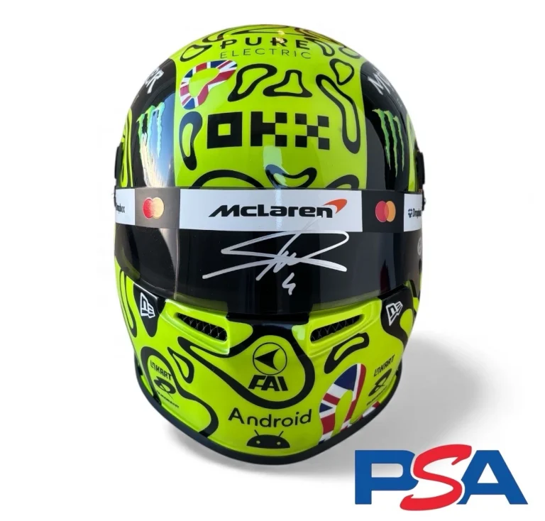 Lando Norris Signed 2025 F1 British Grand Prix 1:1 Full Size Helmet #4 PSA AUTO