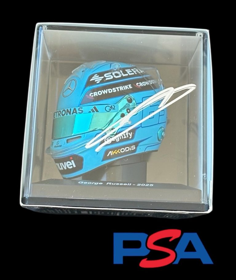 George Russell Signed 2025 F1 Season 1:5 Scale Mini Helmet PSA AUTO MERCEDES #63