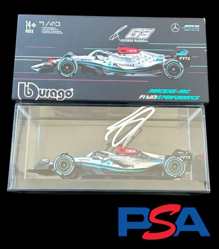 George Russell Signed 2022 F1 W13 E Performance 1/43 Scale Car PSA AUTO MERCEDES