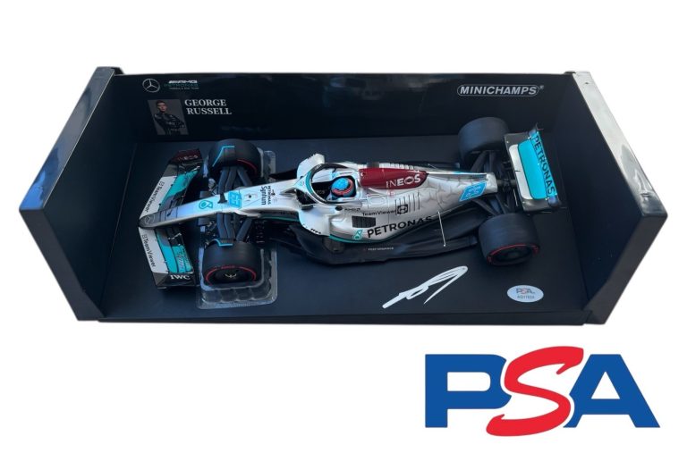 George Russell Signed 2022 Brazilian GP 1st F1 Win 1:18 Limited Edition Car PSA