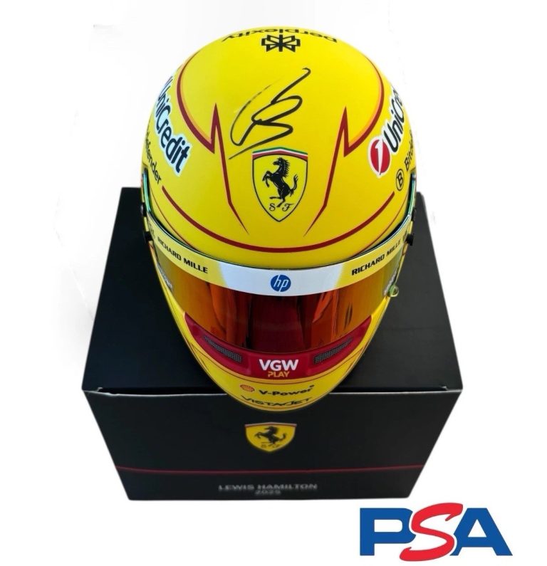 Lewis Hamilton Signed 2025 F1 1:2 Mini Helmet Scuderia Ferrari #44 PSA LOA AUTO
