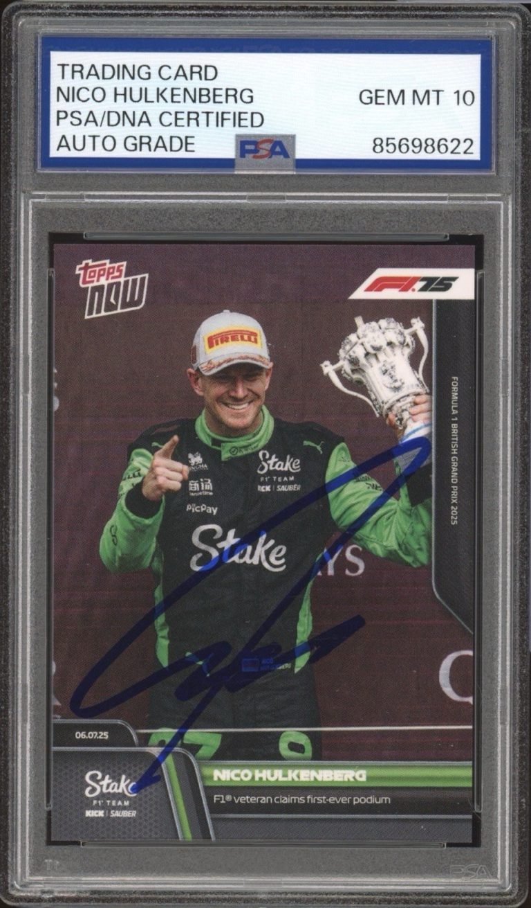 2025 Topps Now F1 #51 Nico Hulkenberg 1st Career Podium British GP PSA AUTO 10